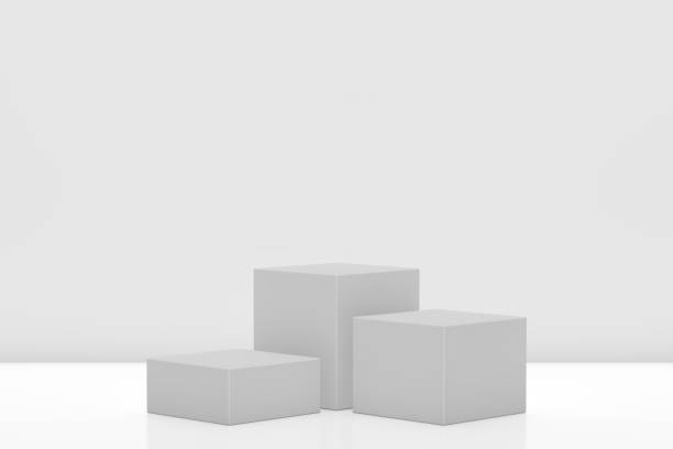3D White Empty Product Stand. Winner Podium 3D Rendering