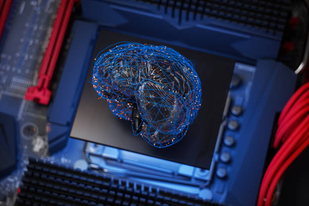 Top 10 AI Advances of 2023 You Won't Believe 2 artificial intelligence concept human brain model with blue plexus lines and red connection
