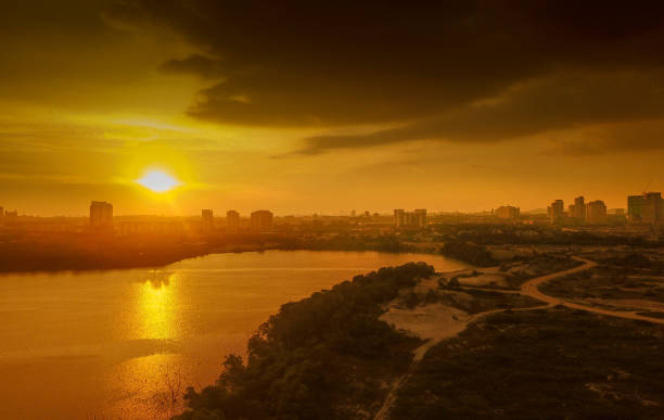 istock lake-view Against Sky During Sunset 1305237164
