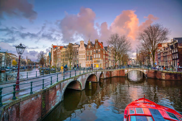 istock Downtown Amsterdam city skyline. Cityscape  in Netherlands 1305242872