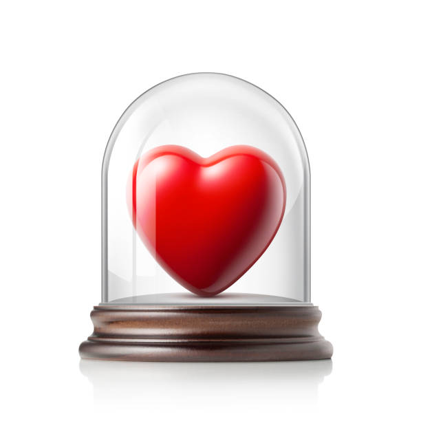 istock Heart in glass bell jar 1305246841
