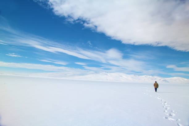 Fisherman, Cildir lake at Kars Turkey