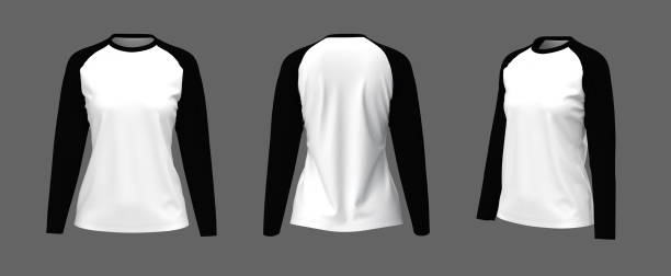 istock Long-sleeves raglan t-shirt mockup 1305253952