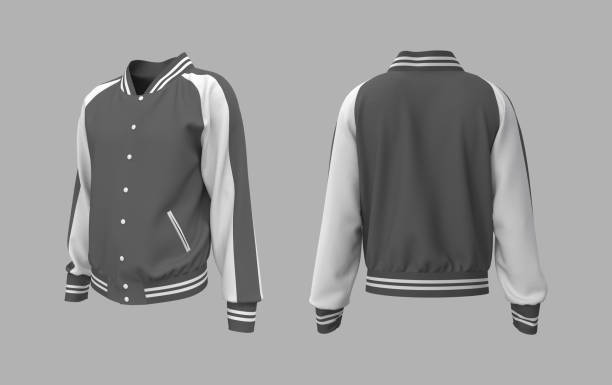 istock Sukajan baseball Jacket mockup in side and back views 1305253954