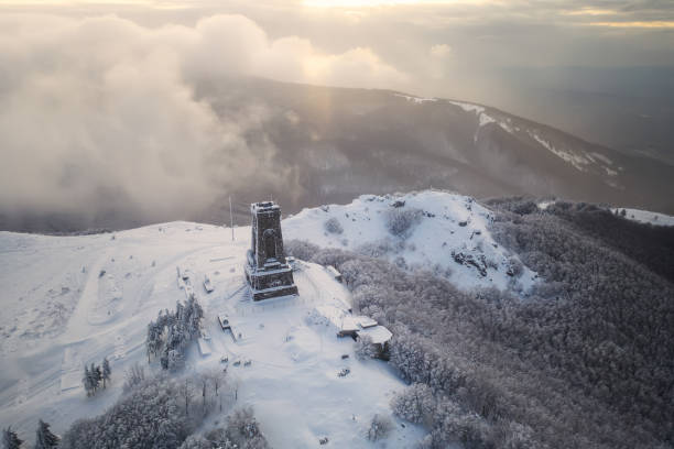 istock Panoramic winter view of the Shipka National Monument 1305258326