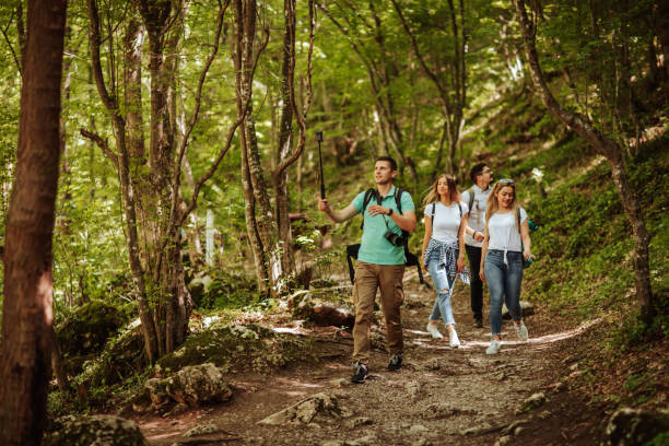 istock Taking selfie in sunny woods 1305263535