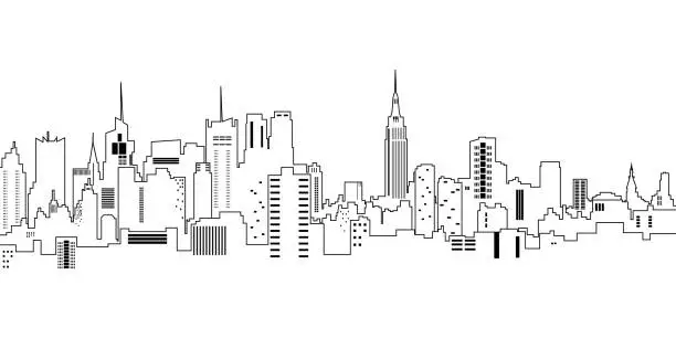 Vector illustration of City landscape, vector icon on white background