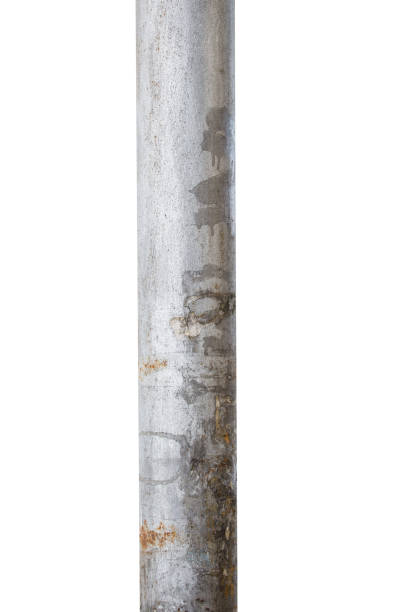 istock old metal pole isolated on white background 1305269382