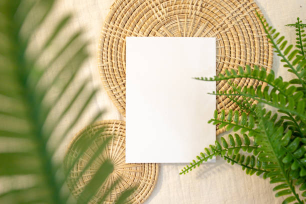 istock Blank Card Mockup designs in an authentic setting artworks or stationery designs 1305271030