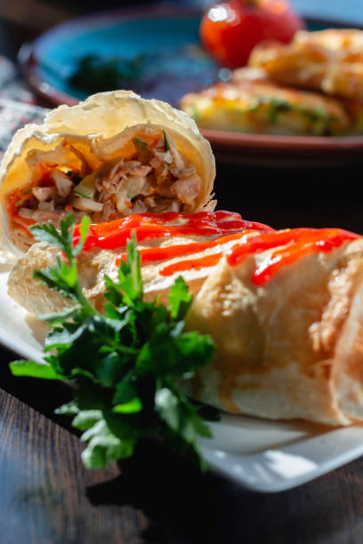 istock Shawarma and sauce at the buffet 1305272134