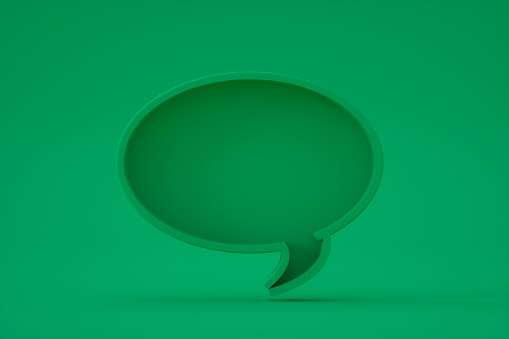 3d rendering of Speech Bubble on colorful background.