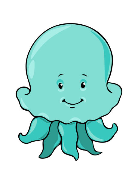 ilustrações de stock, clip art, desenhos animados e ícones de cartoon sea jellyfish. - moon jellyfish jellyfish sea sea life
