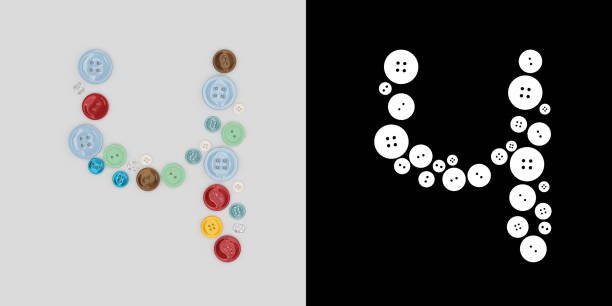istock Cyrillic symbol for sewing buttons. Sewing buttons alphabet. Font from sewing buttons. 3D 1305277962