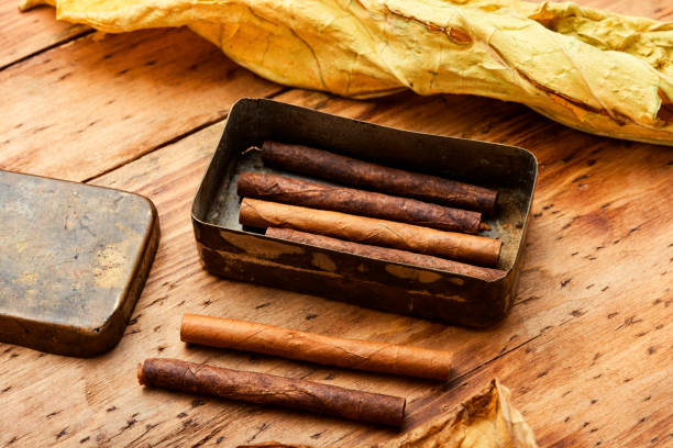 istock Cigarillos and tobacco leaf 1305280816