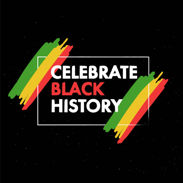 istock Celebrate black history. Dark background with border and grunge brush elements 1305280940