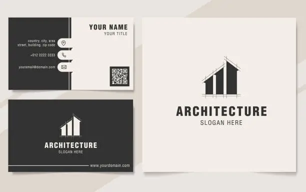 Vector illustration of Modern architecture abstract symbol template