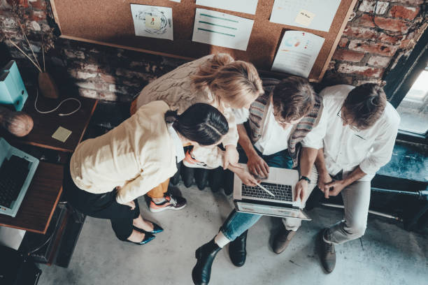 istock Office business teamwork concept. General discussion with all department 1305281730