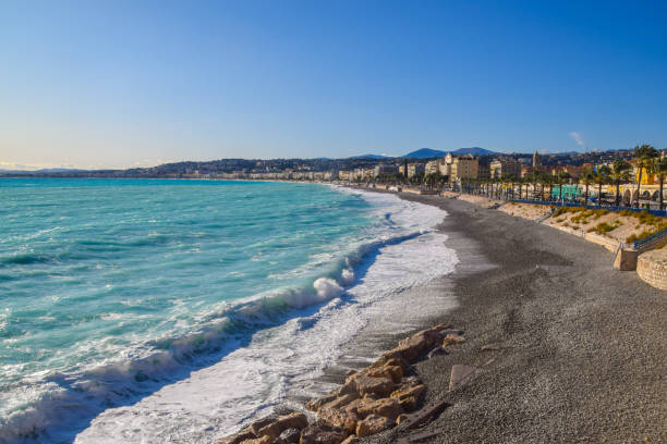 istock Empty beach in Nice, South of France 1305285115