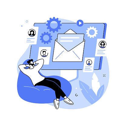 Marketing automation system abstract concept vector illustration. Open source automation, crm system, marketing software, automated advertise message, online platform dashboard abstract metaphor.