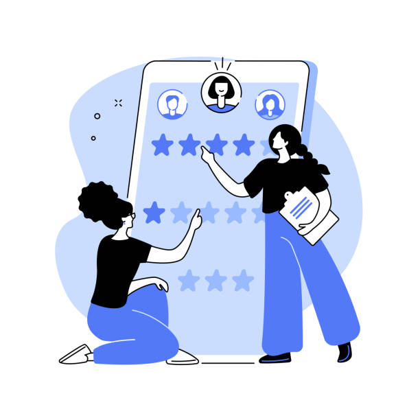 ilustraciones, imágenes clip art, dibujos animados e iconos de stock de ilustración vectorial de concepto abstracto de evaluación de empleados. - evaluación del desempeño