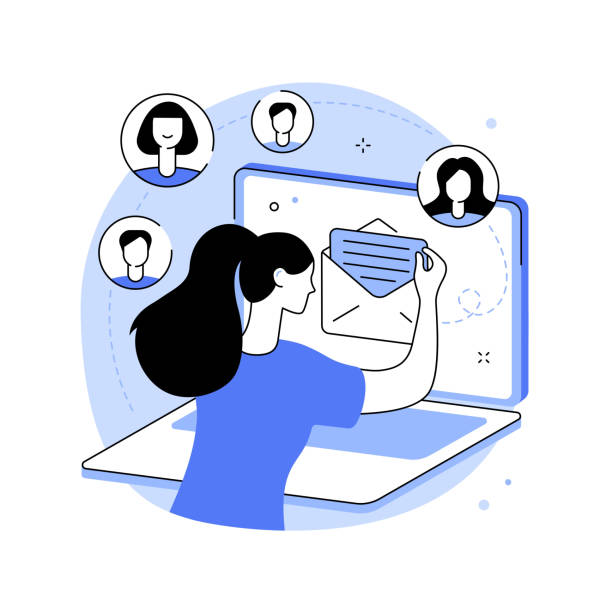 Email marketing abstract concept vector illustration. Email marketing abstract concept vector illustration. Email newsletter service, personalized message, connect with a customer, automated sending tool, permission based marketing abstract metaphor. email marketing automation stock illustrations