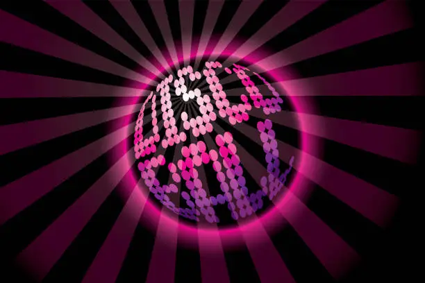 Vector illustration of colourful disco ball vector illustration