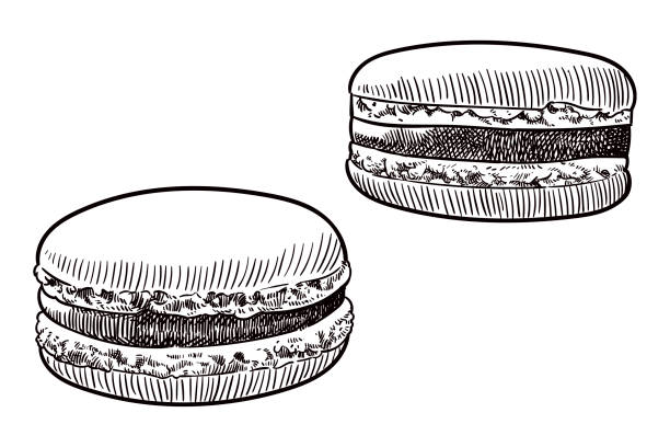 Drawing of macarons Vector illustration of macarons macaroon stock illustrations