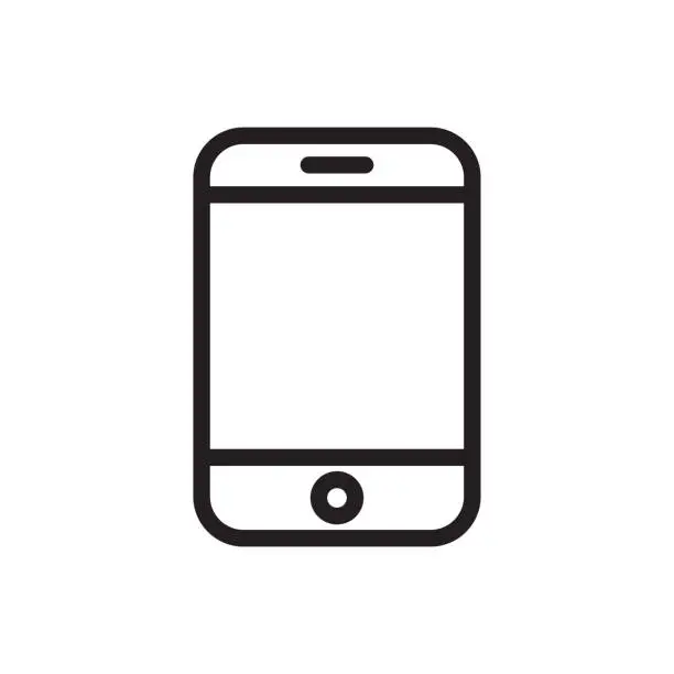 Vector illustration of Mobile, phone,New version of slim smartphone similar to iphone with blank white and transparent screen. Realistic vector illustration. stock illustration