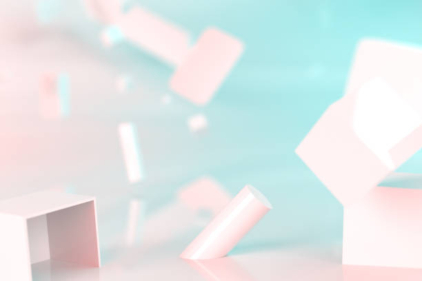 istock Abstract minimalistic background with geometric shapes in pastel colors. Backdrop for cover, banner, leaflet or web page design. 1305289310