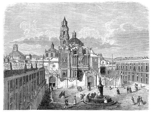санто-доминго в мехико 1862 - 1862 stock illustrations