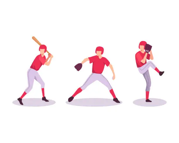 Vector illustration of Baseball sport athlete