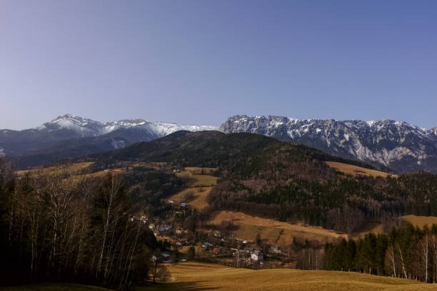 istock green hilly landscape with high mountains on the horizon 1305294513