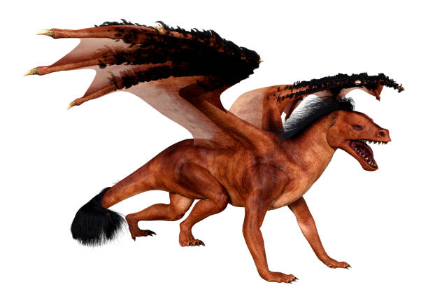 istock 3D illustration fantasy dragon on white 1305308787