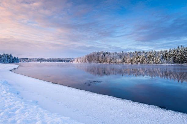 istock River Pielisjoki flowing through winter landscape. 1305312299