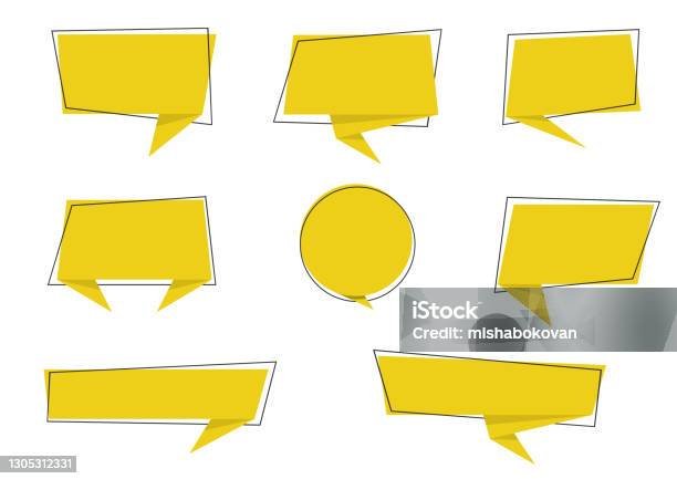 Yellow Label Vector Empty Yellow Paper Labels Stock Illustration - Download Image Now ...