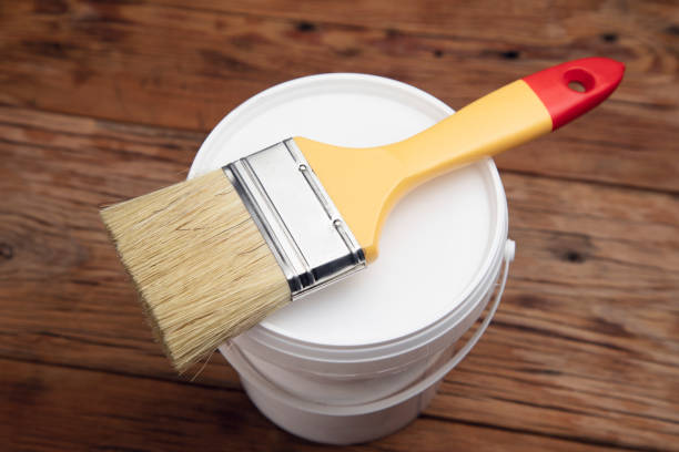 istock brush on the paint bowl 1305313651