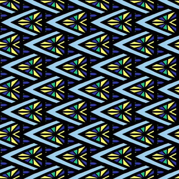 Vector illustration of Summer tribal pattern vector seamless. Weave zigzag texture. Ethnic aztec background print for fabric