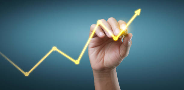 istock Hand drawing  chart, graph stock of growth 1305316262