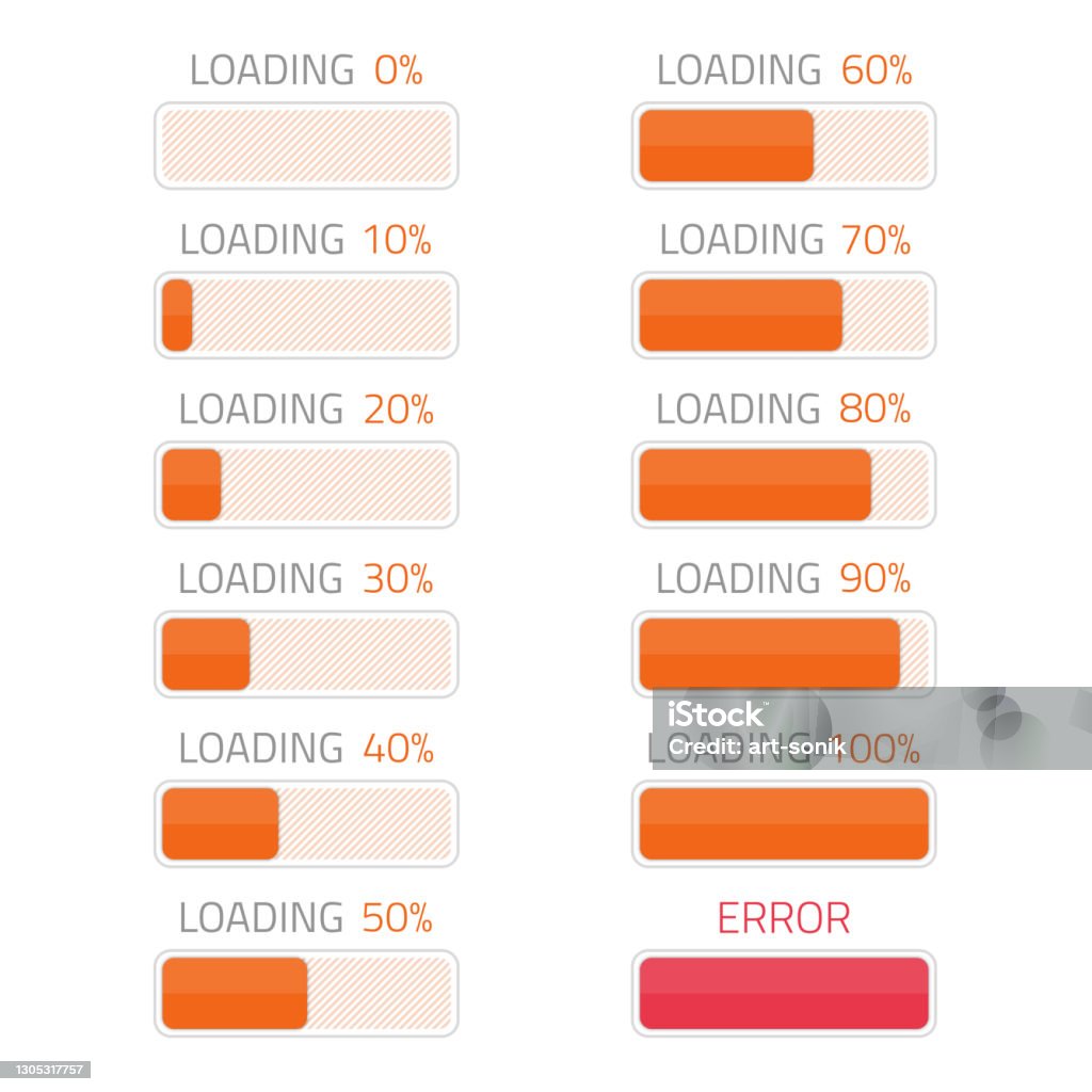 Loading Bars Error Loading Bars Elements Set Stock Illustration - Download Image Now ...