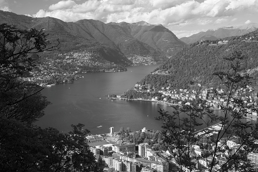 Como - The city and lake Como under the alps.