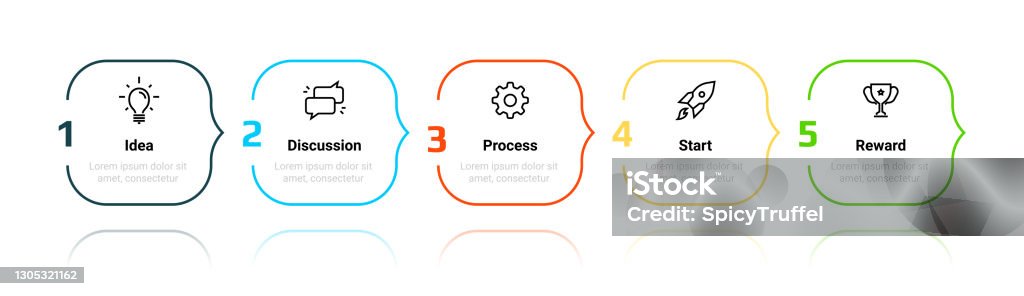 Flowchart Sequence Of Business Process Steps Infographic For Workflow ...