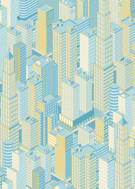 Isometric city skyline. Vector illustration. Isometric city centre, cityscape, city skyline. Vector illustration in flat design. singapore flats stock illustrations