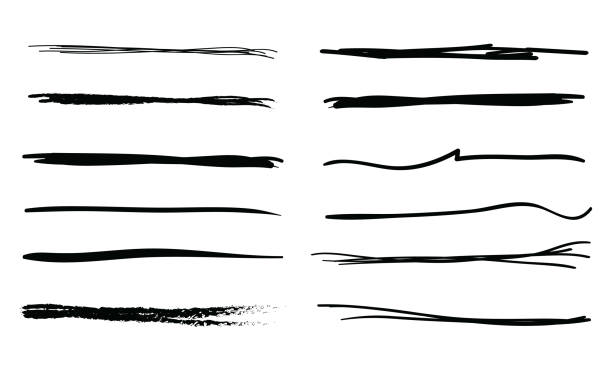 istock Set of artistic pen brushes.Doodles, ink brushes.Set of vector grunge brushes. Collection of strokes of markers. Set of wavy horizontal lines 1305329085