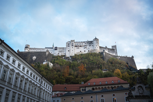 Salzburg, Austria - November 09, 2019: Hohensalzburg Fortress - Salzburg, Austria