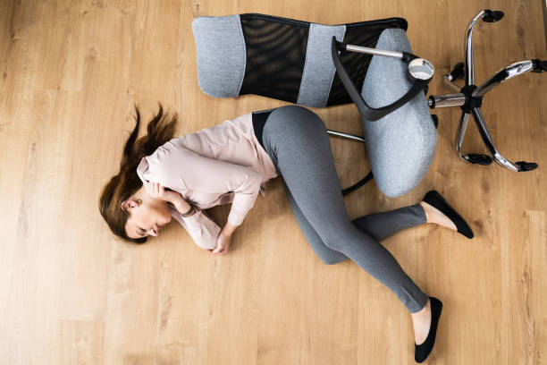 istock Slip Fall Office Chair Accident 1305332228