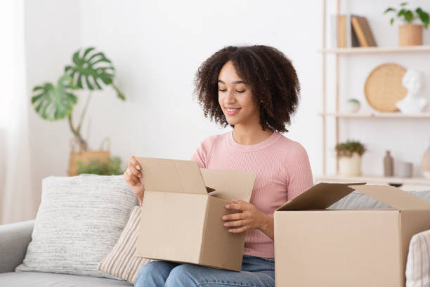 istock Online shopping, home delivery and satisfied customer 1305334076
