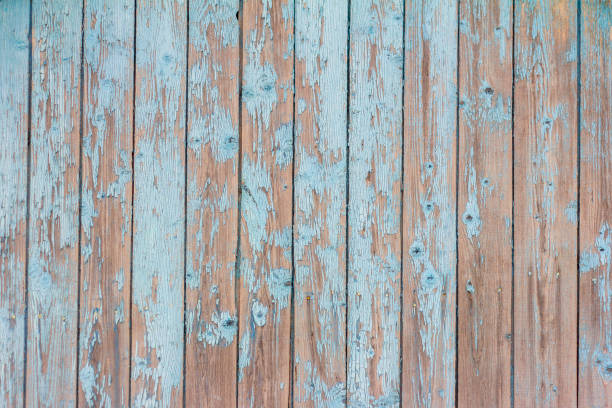 istock Old wooden background with peeling blue paint. 1305336247