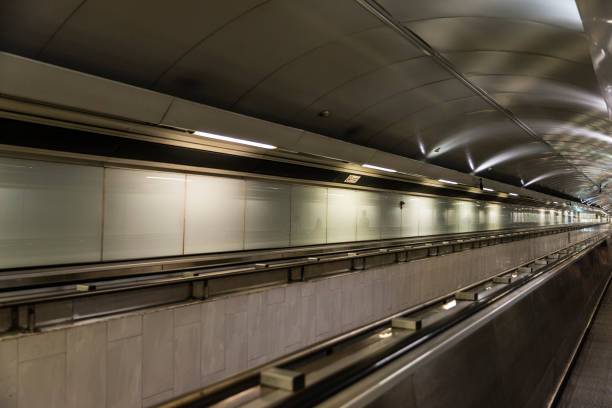 istock Moving walkway in a subway station in Naples, Italy 1305342951