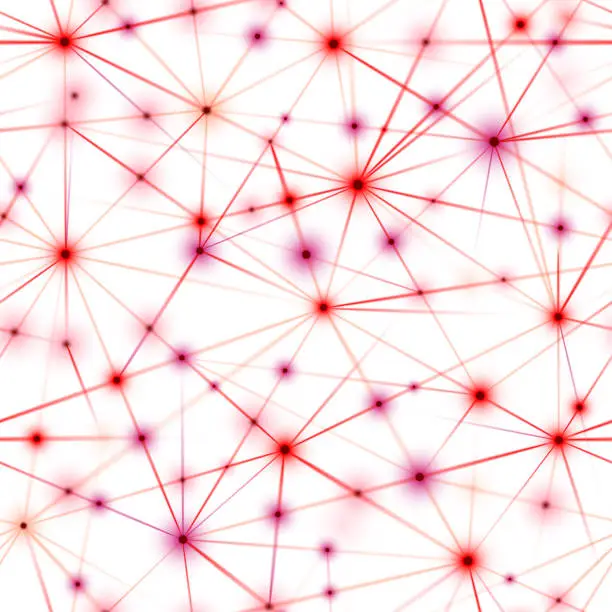 Vector illustration of Seamless red abstract network