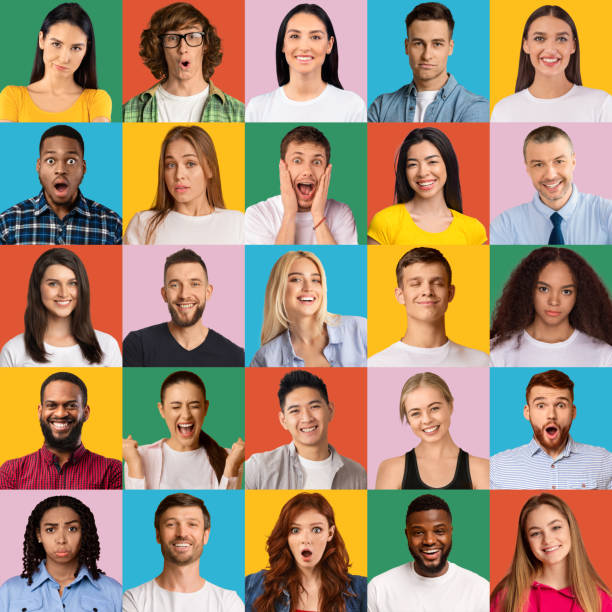 istock Collage of diverse people expressing different emotions 1305348971